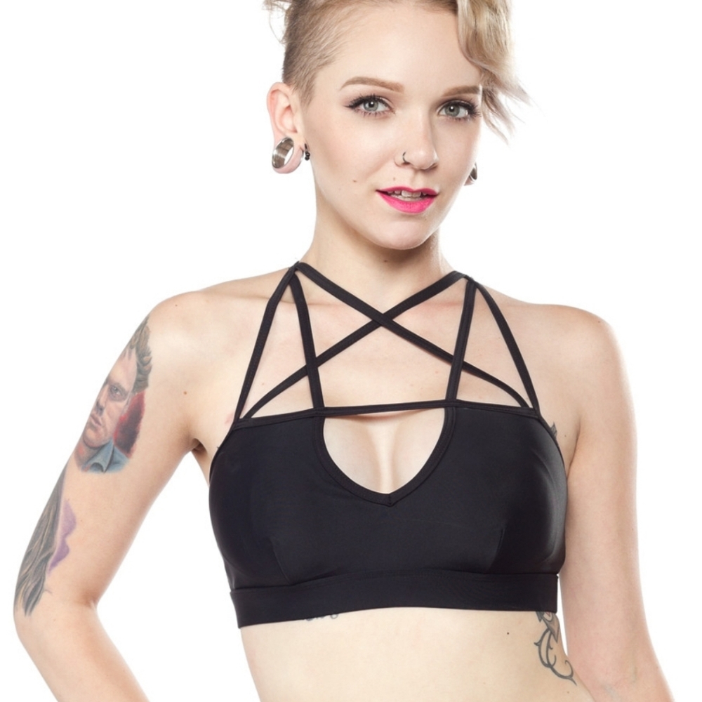 Disturbia pentagram swim top